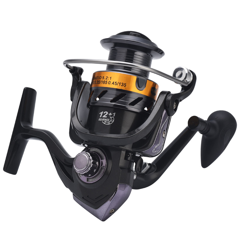 Bobine en métal de haute qualité 5.1: 1 moulinet de filature de ligne de poisson moulinet de coulée d'appât d'eau salée moulinets de pêche en rotation