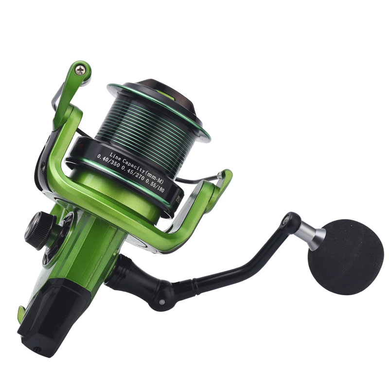 Moulinets de poisson de mer profonde en métal vert roue distante longue roue de radeau moulinets de coulée d'appât moulinet de pêche en rotation