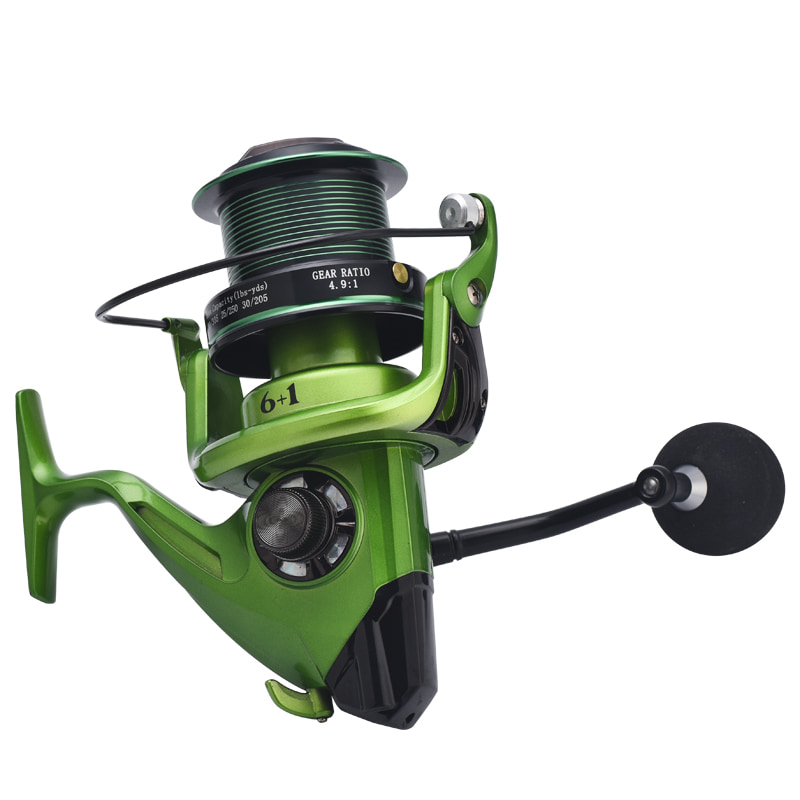 Moulinets de poisson de mer profonde en métal vert roue distante longue roue de radeau moulinets de coulée d'appât moulinet de pêche en rotation